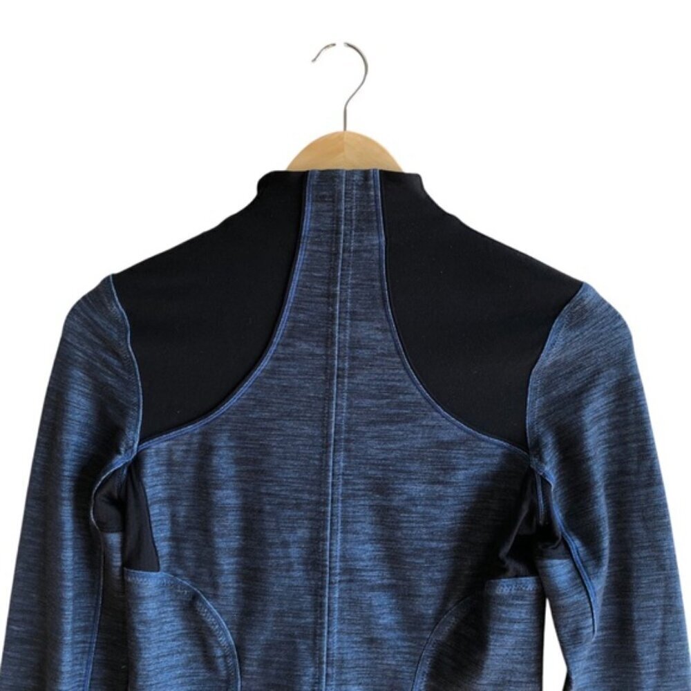 Lululemon Forme Jacket Size 4 Blue Slub Denim Limitless Blue / Black - Picture 7 of 12